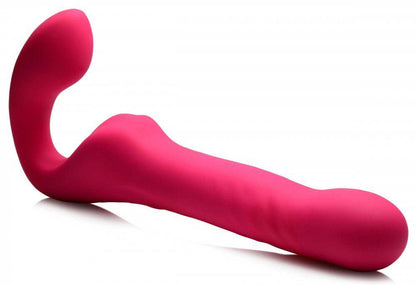 Mighty-Thrust Thrusting and Vibrating Strapless Strap-on With Remote - Pink - Love It Wet