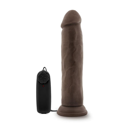 Dr. Skin - Dr. Throb - 9.5 Inch Vibrating Realistic Cock With Suction Cup - Chocolate - Love It Wet