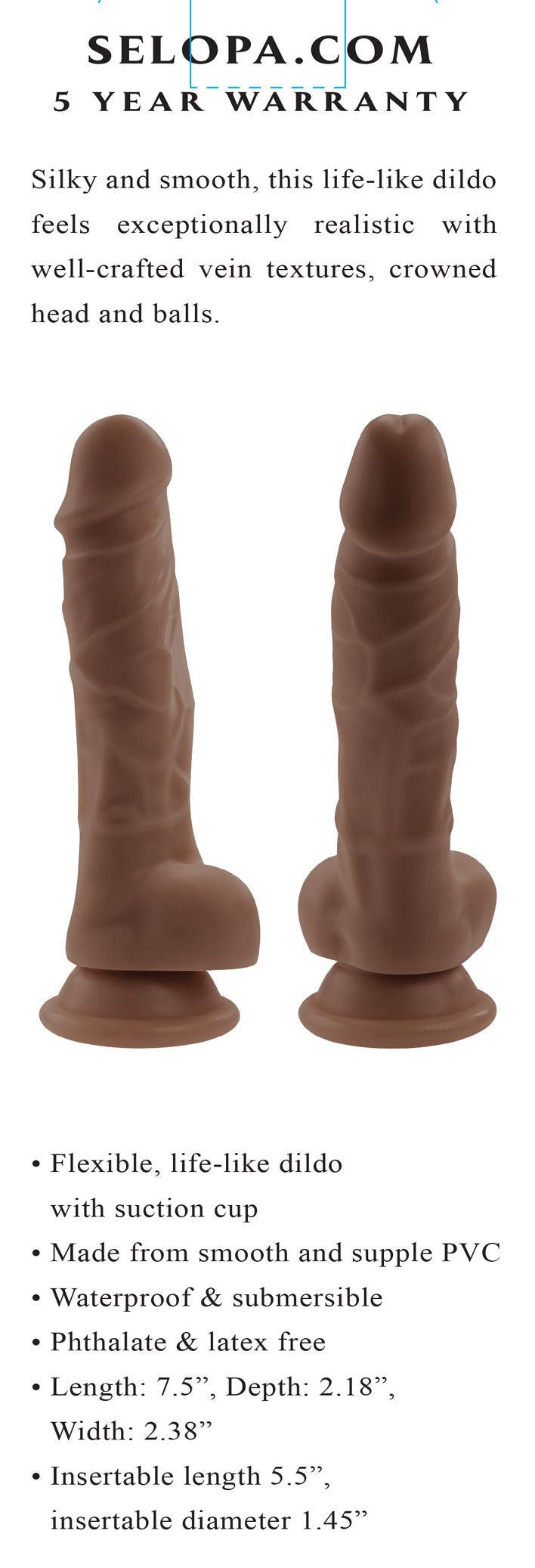 6 Inch Dildo - Dark - Love It Wet