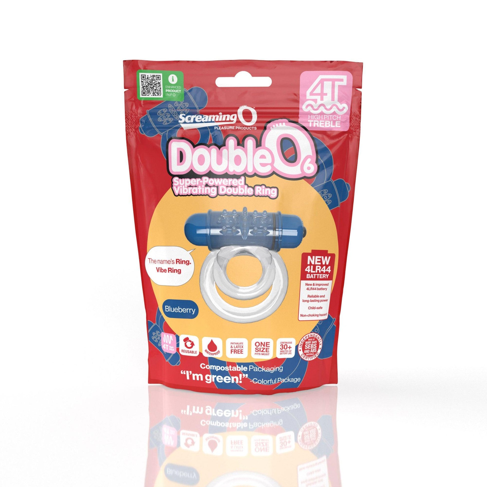 Screaming O 4t - Double O 6 Super Powered Vibrating Double Ring - Kiwi - Love It Wet