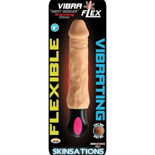 Skinsations Vibra-Flex Heat Seeker - Flexible Warming Dildo With 12 Frequencies - Love It Wet