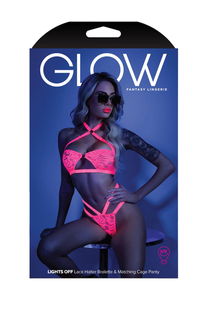 Lights Off Bralette and Panty - Medium/large - Neon Pink - Love It Wet