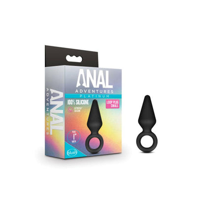 Anal Adventures - Platinum - Silicone Loop Plug - Small - Black - Love It Wet