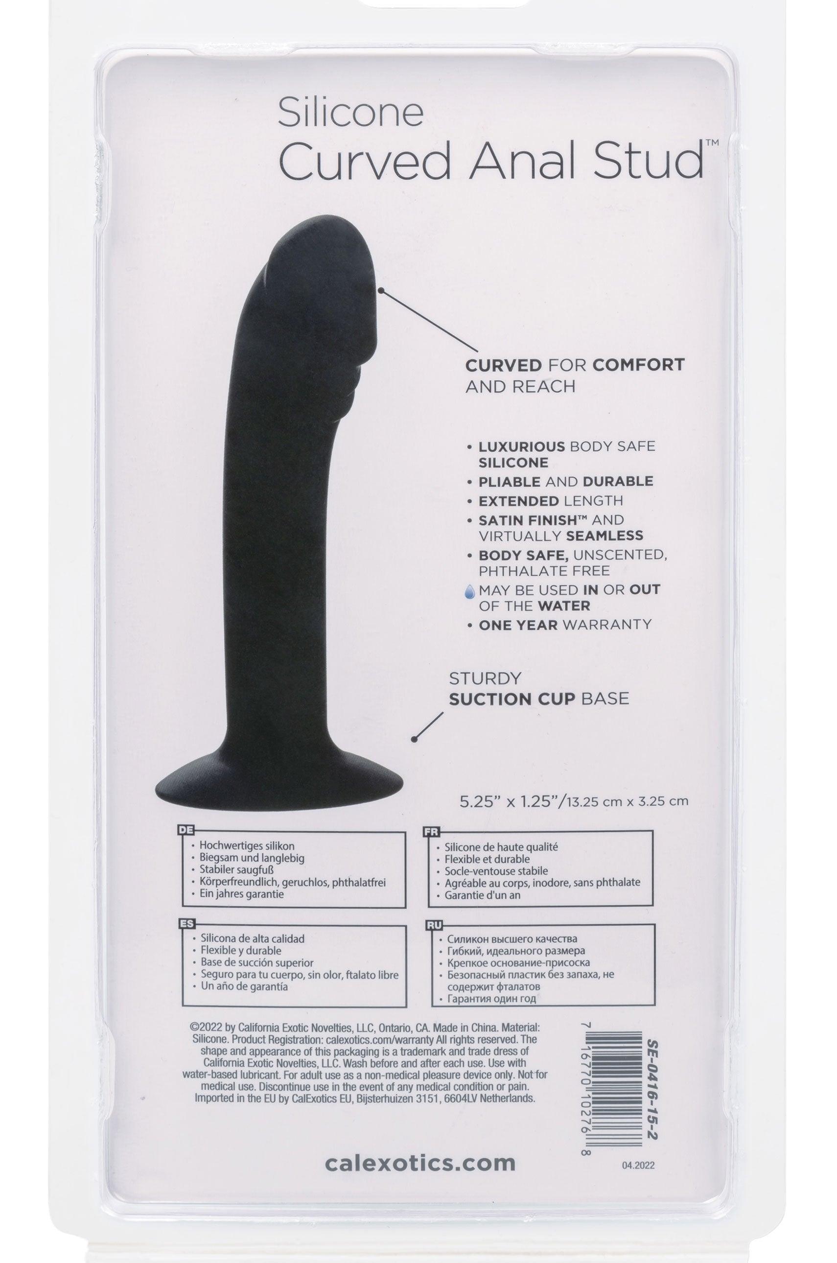 Silicone Curved Anal Stud - Black - Love It Wet