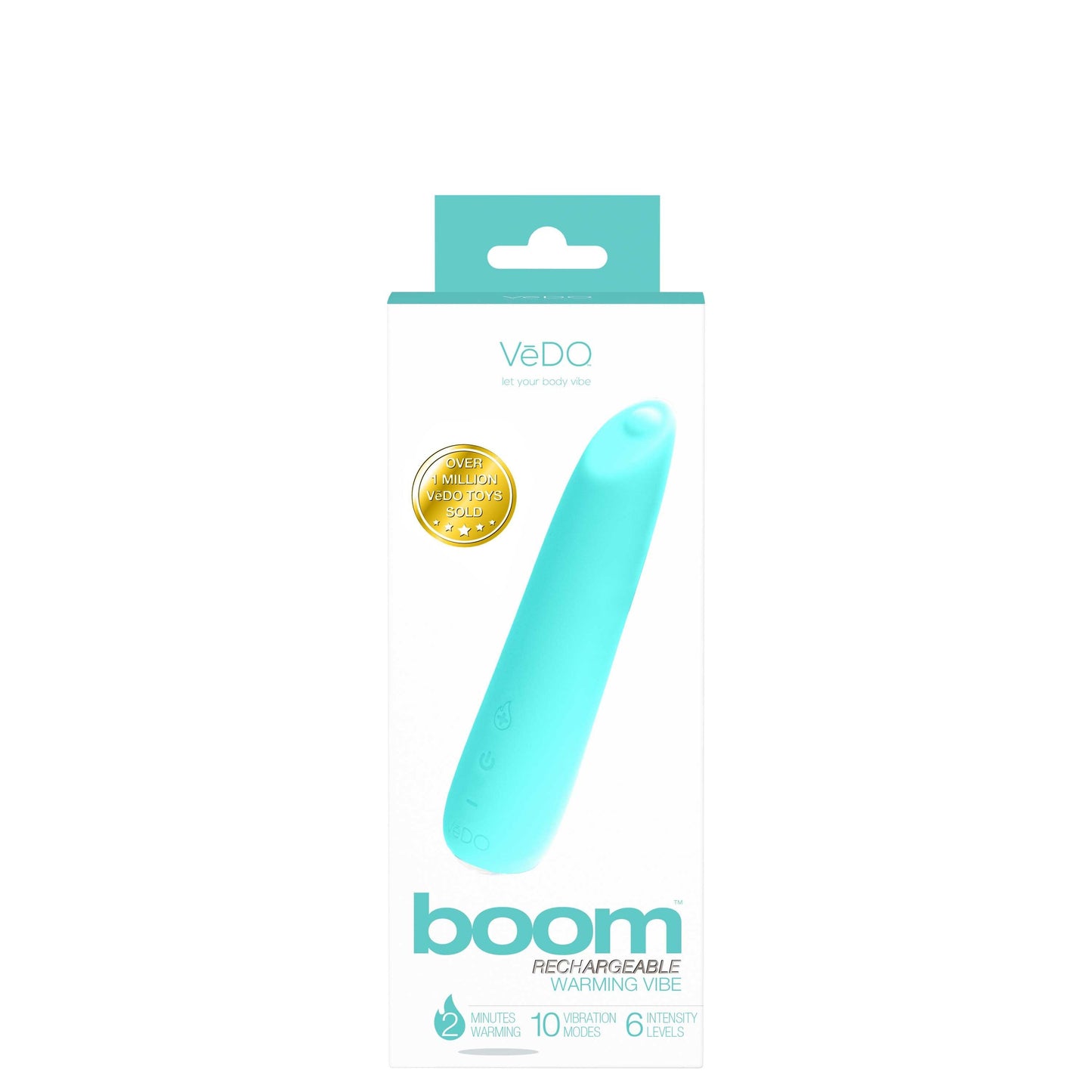 Boom Rechargeable Warming Vibe - Tease Me Turquoise - Love It Wet