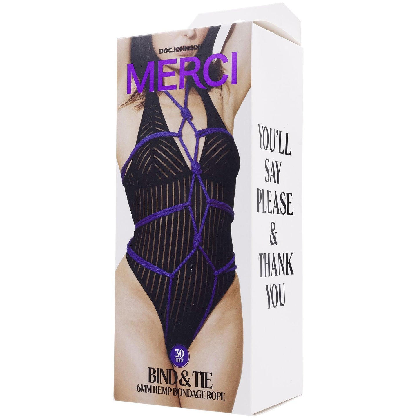 Merci - Bind and Tie - 6mm Hemp Bondage Rope - 30 Feet - Violet - Love It Wet