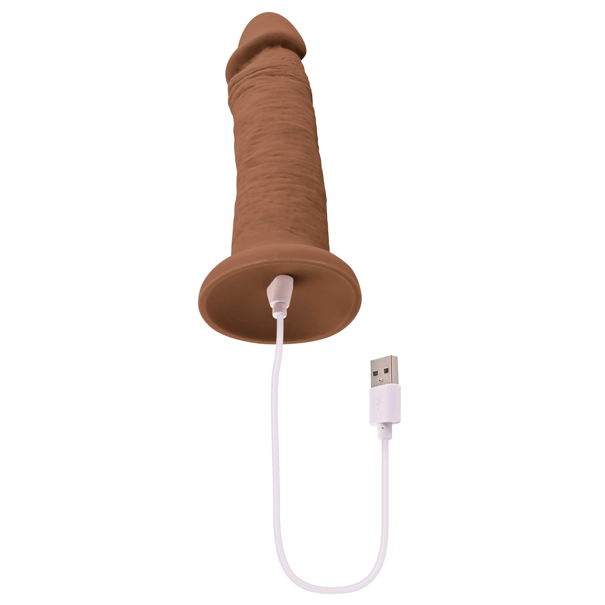 6 Inch Girthy Vibrating Dong - Dark - Love It Wet