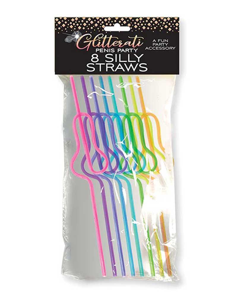 Glitterati Silly Penis Straws 8 Ct - Love It Wet