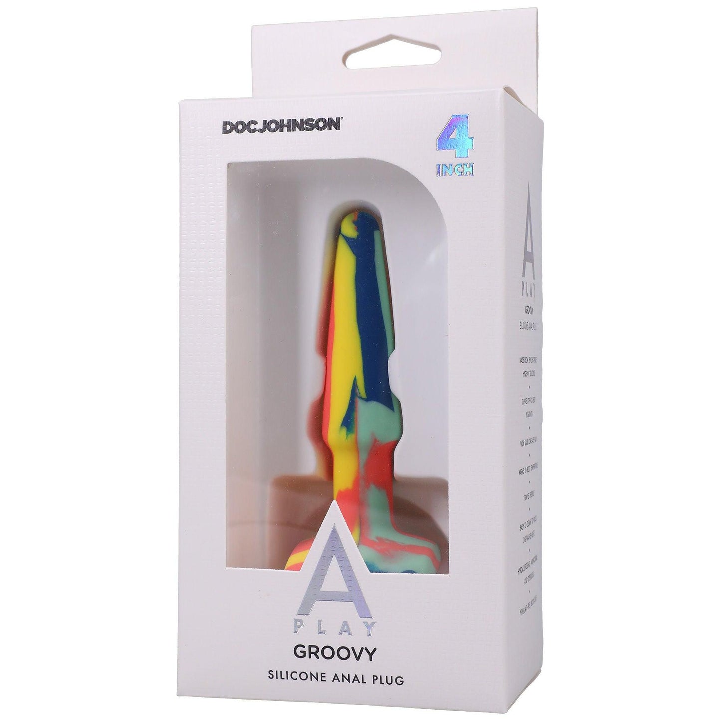 A-Play Groovy Silicone Anal Plug 4 Inch - Sunrise - Love It Wet