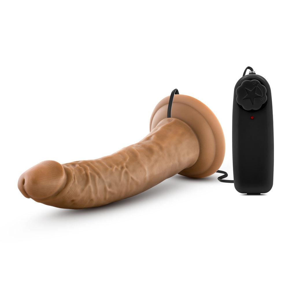 Dr. Skin - Dr. Dave - 7 Inch Vibrating Cock With Suction Cup - Mocha - Love It Wet