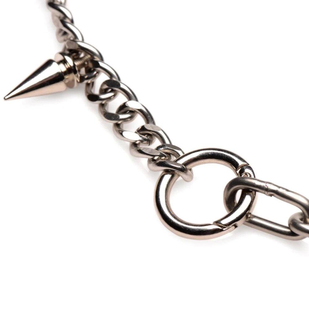 Punk Spiked Necklace Silver - Love It Wet