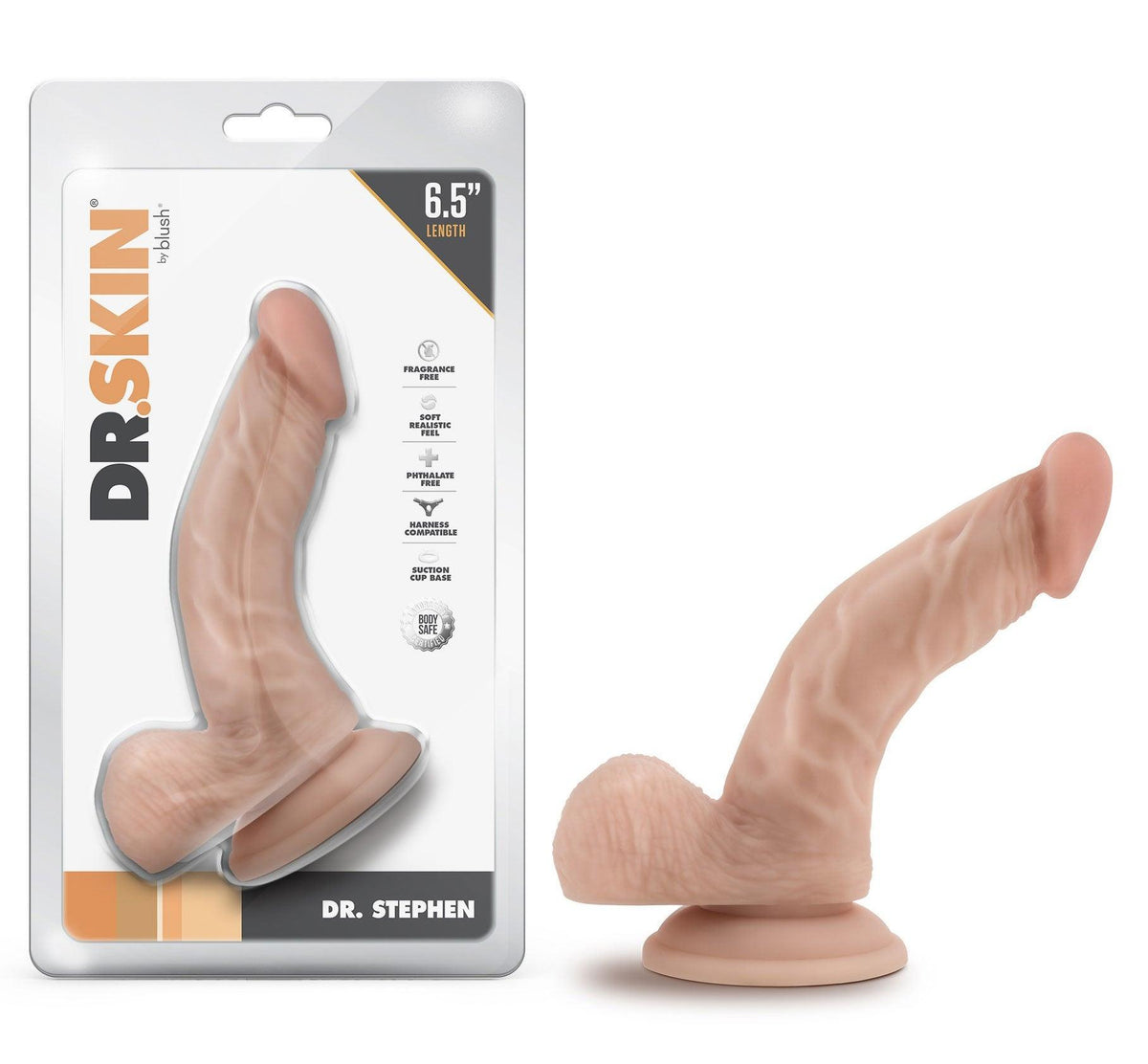 Dr. Skin - Dr. Stephen - 6.5 Inch Dildo With Balls - Beige - Love It Wet
