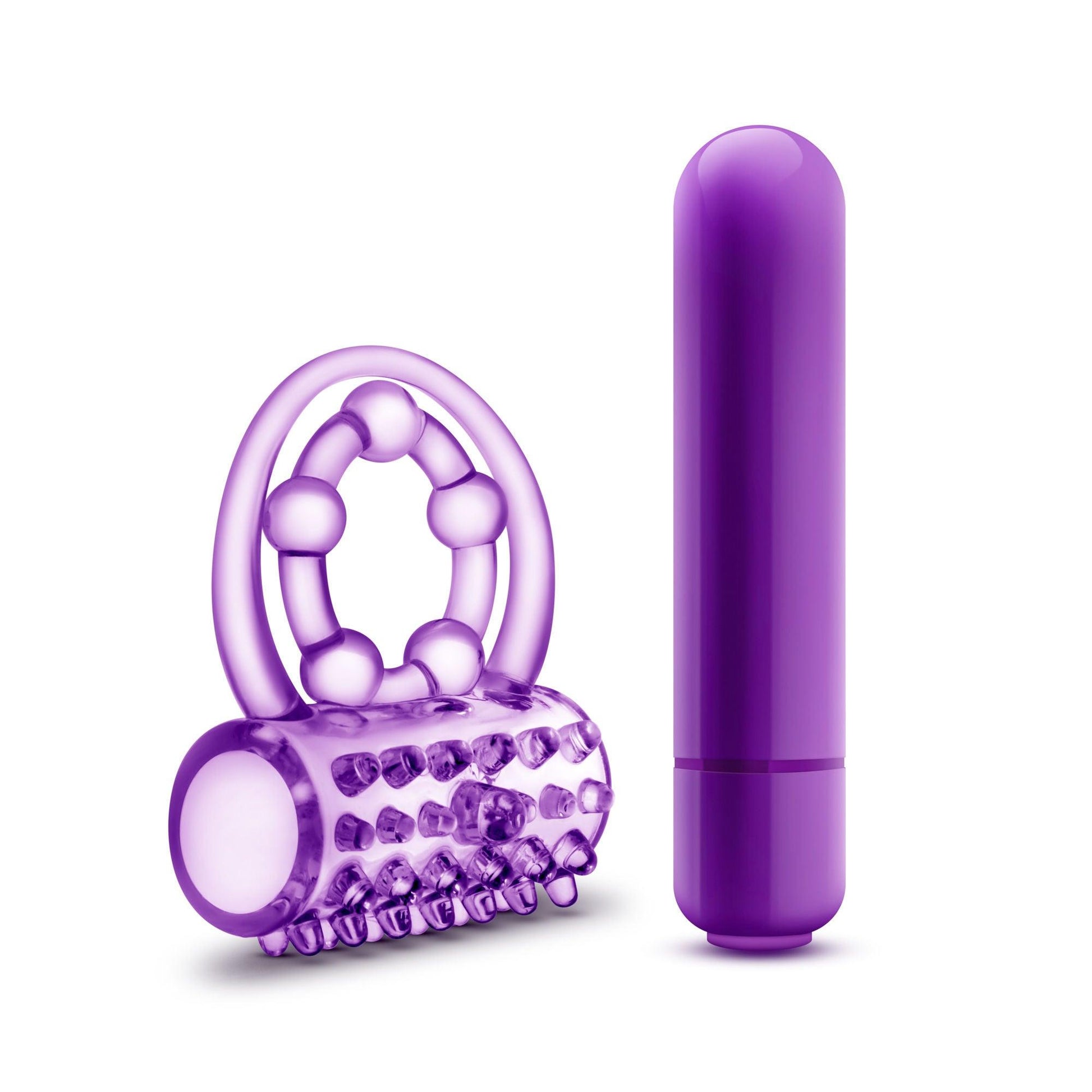 Play With Me - the Player - Vibrating Double Strap Ring - Purple - Love It Wet