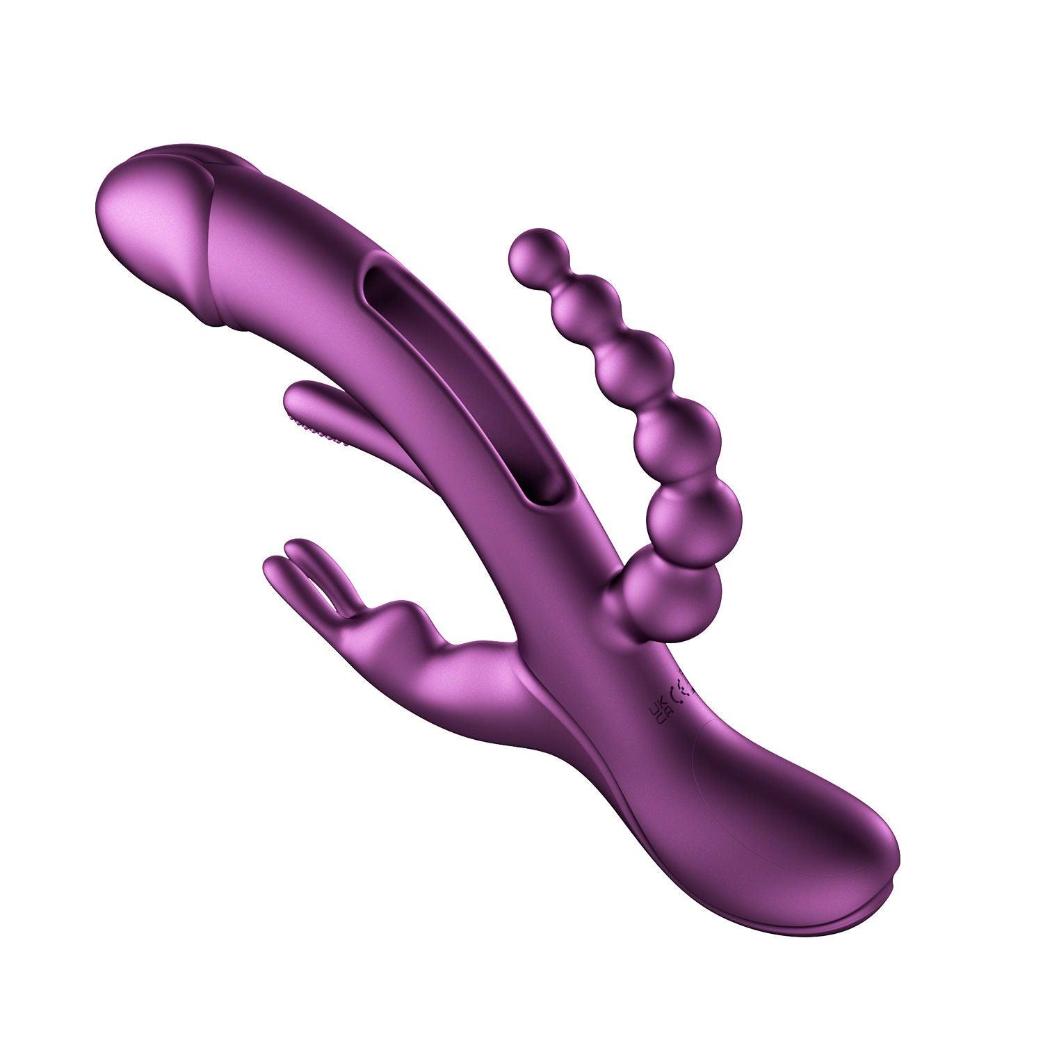 Trilux - App Controlled Rabbit Vibrator - Purple - Love It Wet