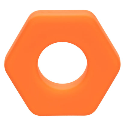 Alpha Liquid Silicone Prolong Sexagon Ring - Orange - Love It Wet