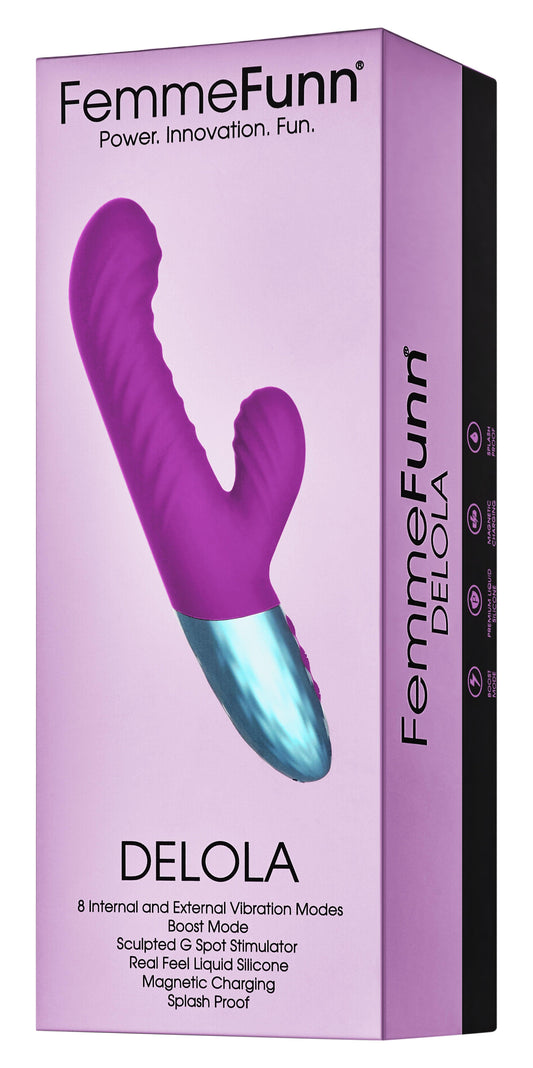 Delola Liquid Silicone Rabbit - Purple - Love It Wet