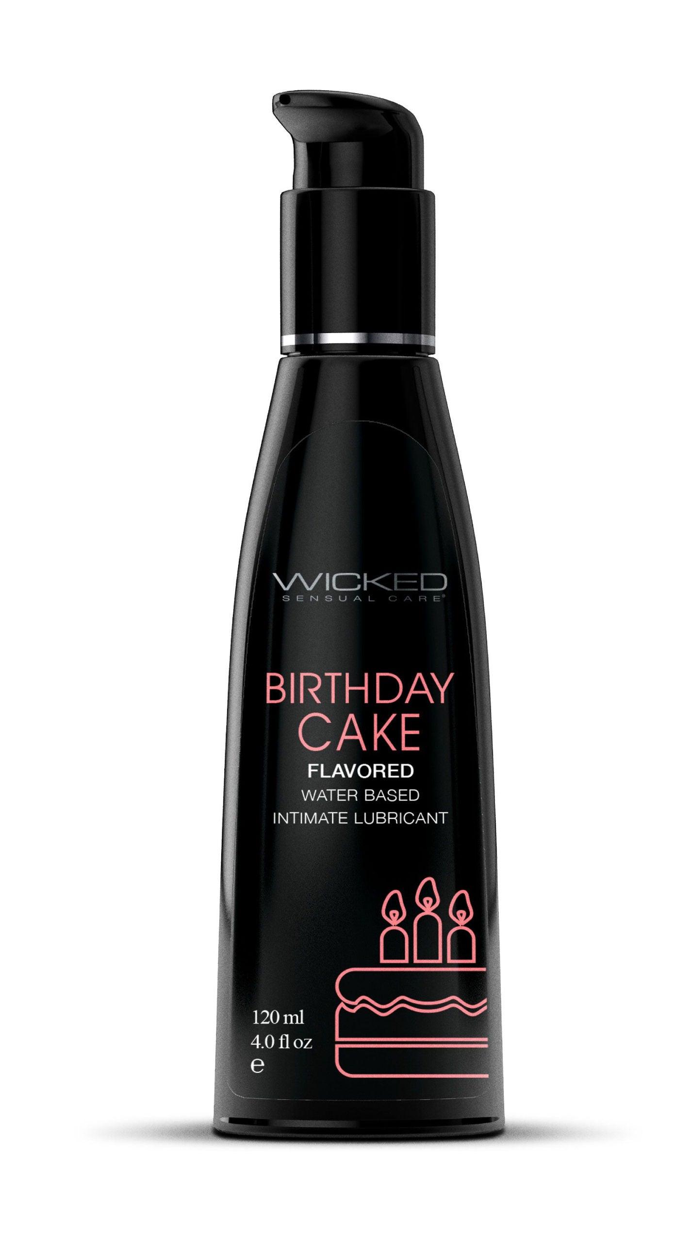 Aqua Birthday Cake Flavored Water Based Intimate Lubricant 4 Fl. Oz. - Love It Wet