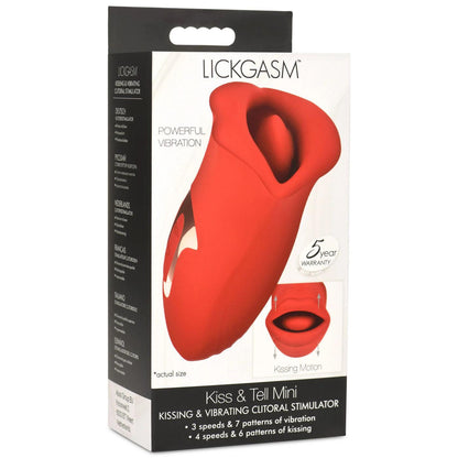 Lickgasm Kiss and Tell Mini Kissing and Vibrating Clitoral Stimulator - Red - Love It Wet