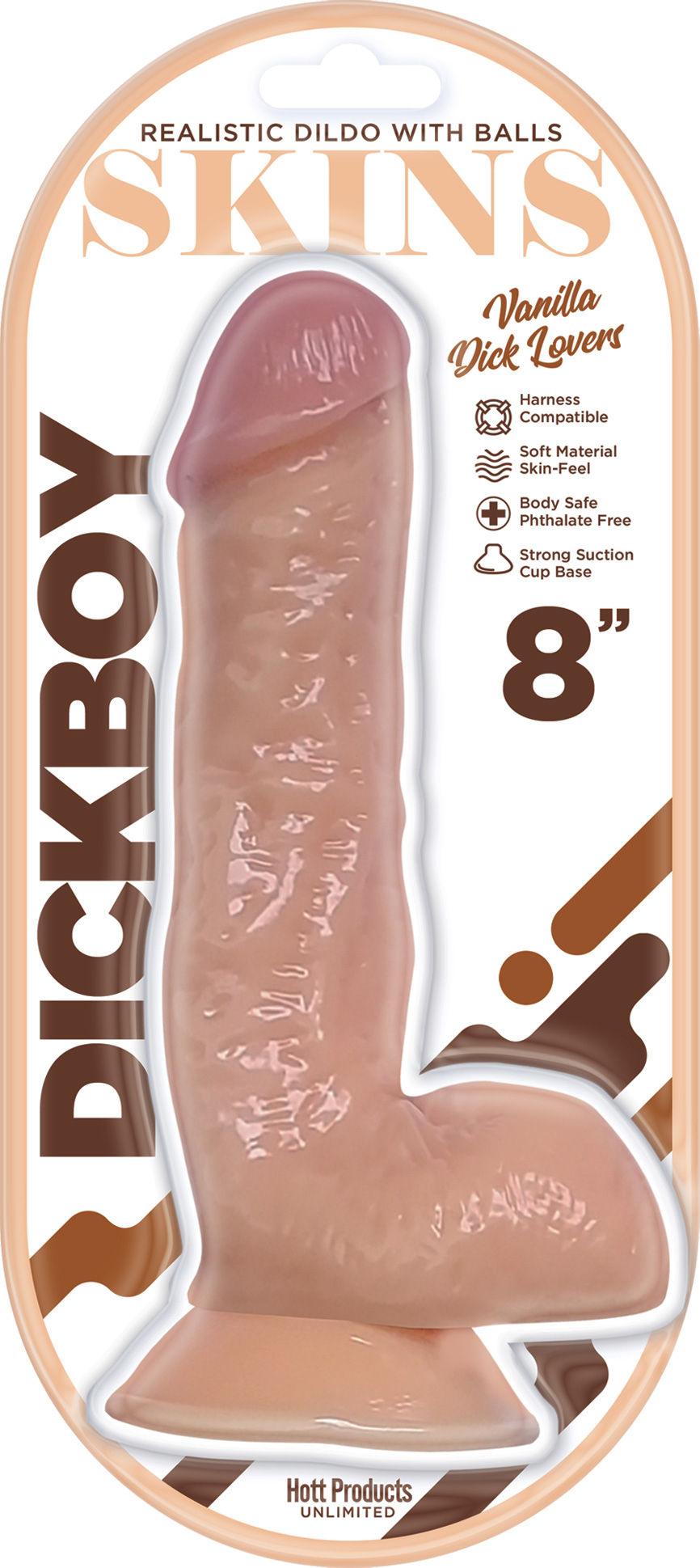 Dickboy - Skins - Dildo With Balls - 8 Inch - Vanilla Dick Lover - Love It Wet