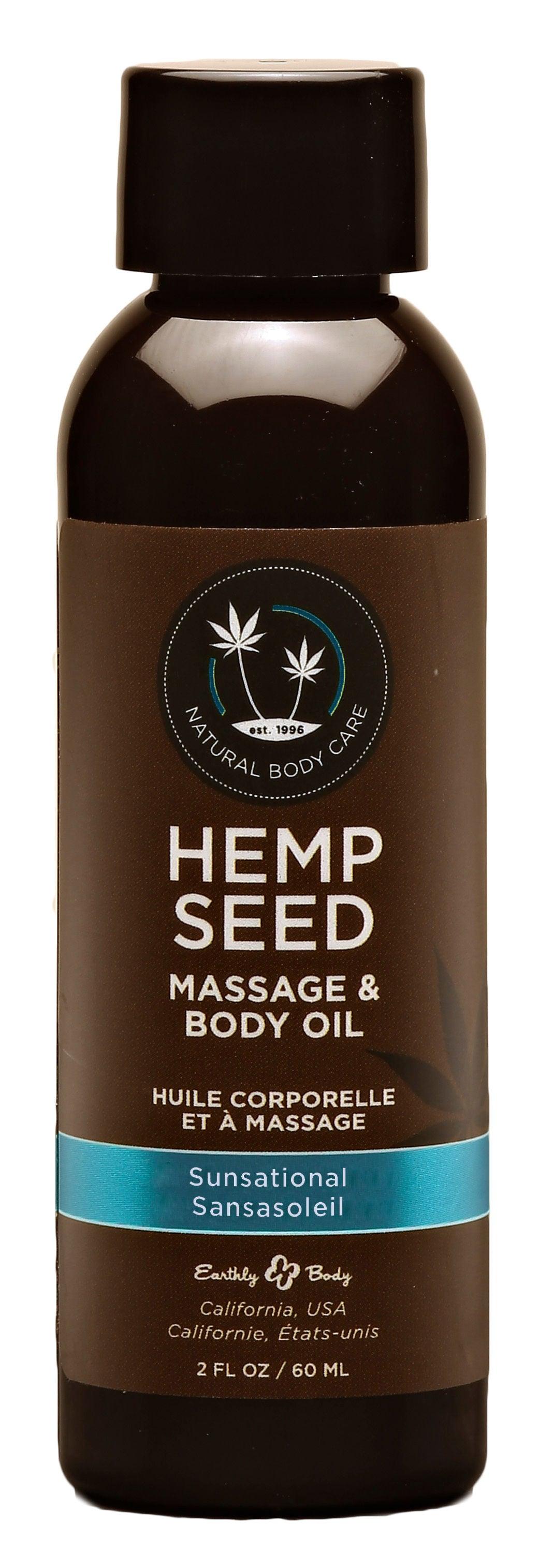 Hemp Seed Massage and Body Oil - Sunsational 2 Fl. Oz/ 60ml - Love It Wet