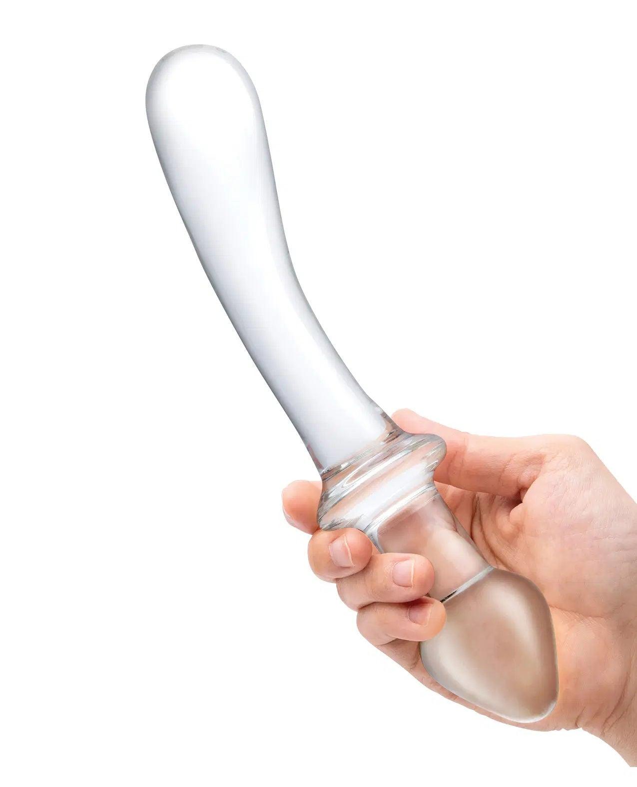 9 Inch Classic Curved Dual-Ended Dildo - Clear - Love It Wet