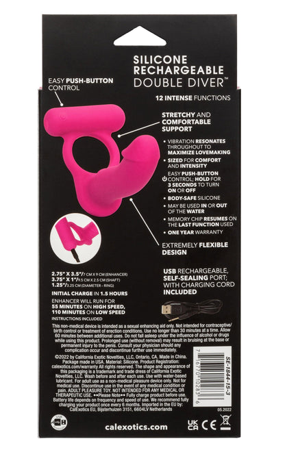 Silicone Rechargeable Double Diver - Pink - Love It Wet