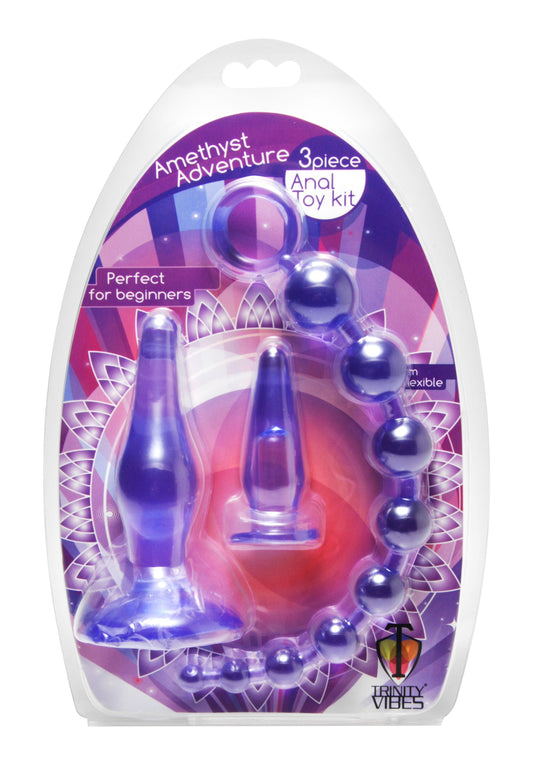 Amethyst Adventure 3 Pieces Anal Toy Kit - Love It Wet