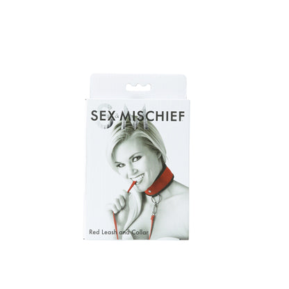 Sex and Mischief Leash and Collar - Red - Love It Wet