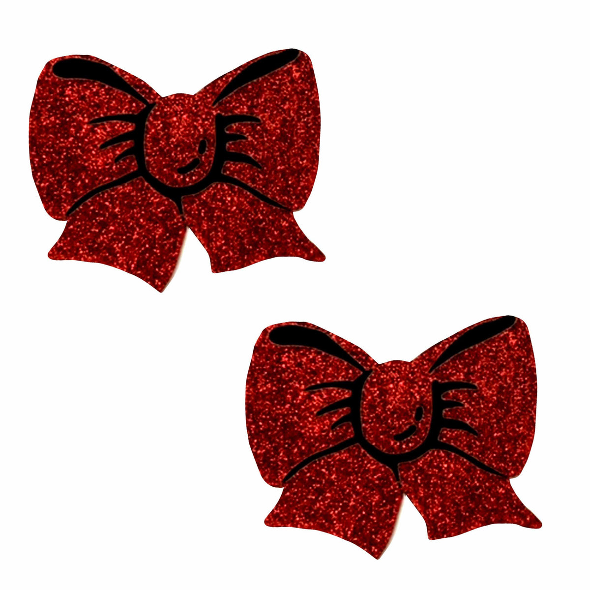 Ravish Me Red Glitter Bow Nipple Cover Pasties - Love It Wet