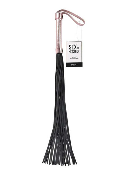 Brat Flogger - Black / Rose Gold - Love It Wet