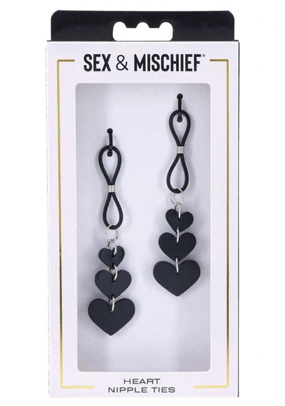 Heart Nipple Ties - Black - Love It Wet