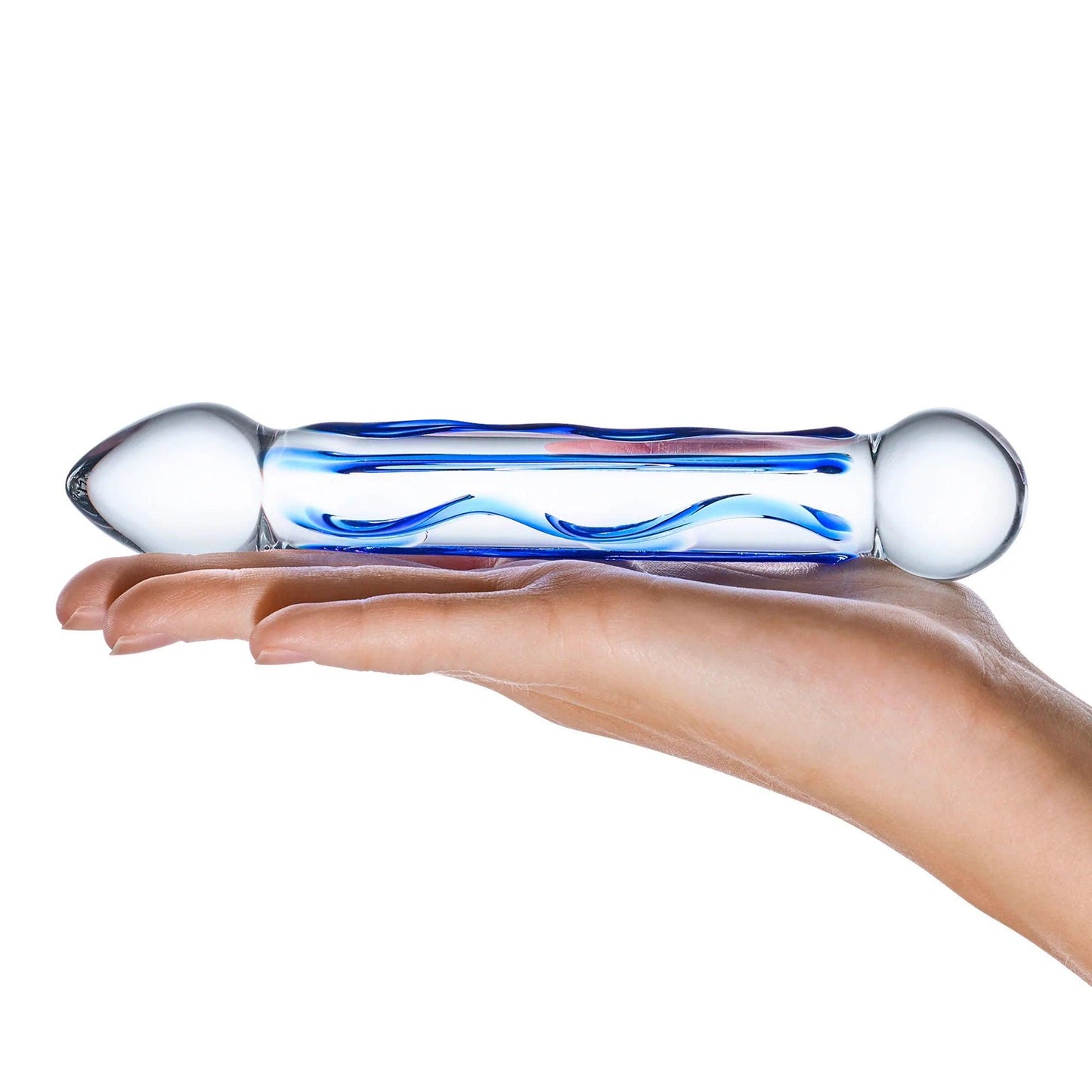 6.5 Inch Full Tip Textured Glass Dildo - Love It Wet