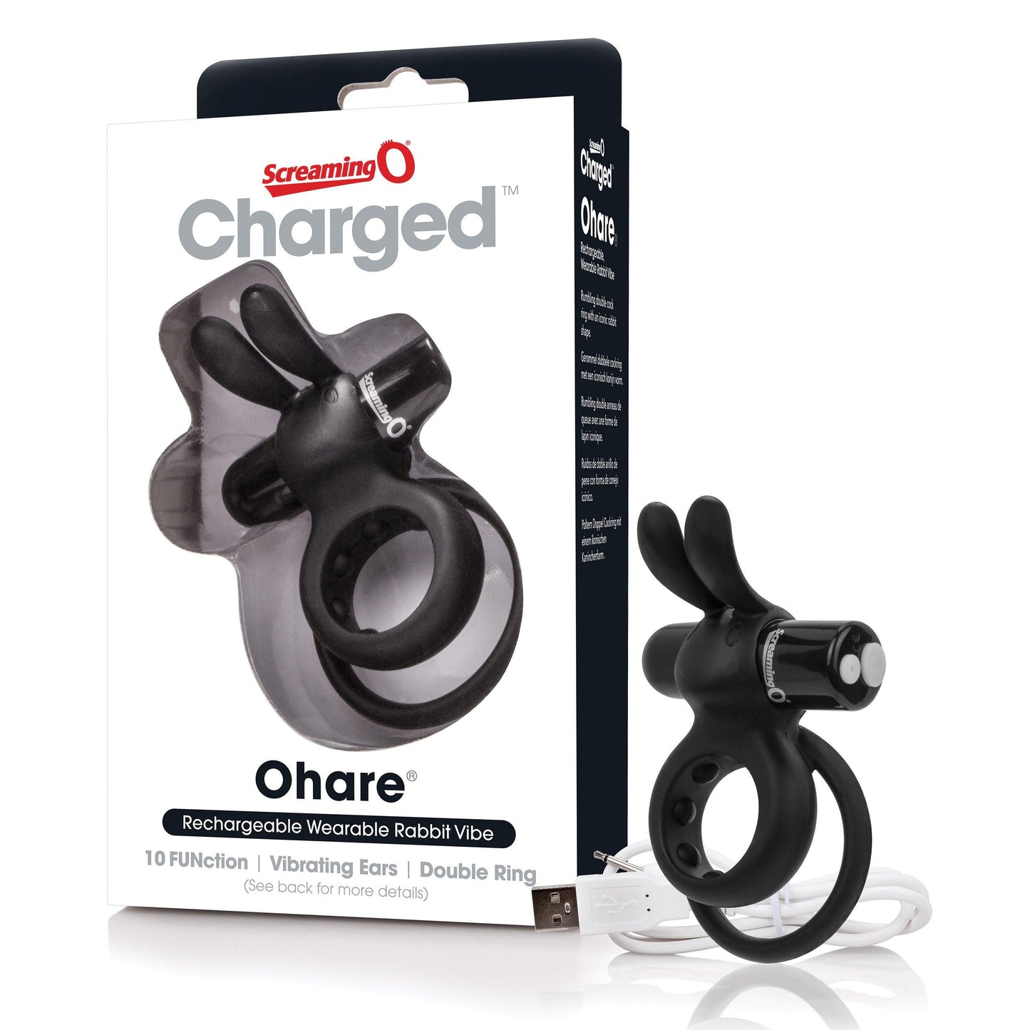 Charged Ohare Rechargeable Rabbit Vibe - Black - Love It Wet