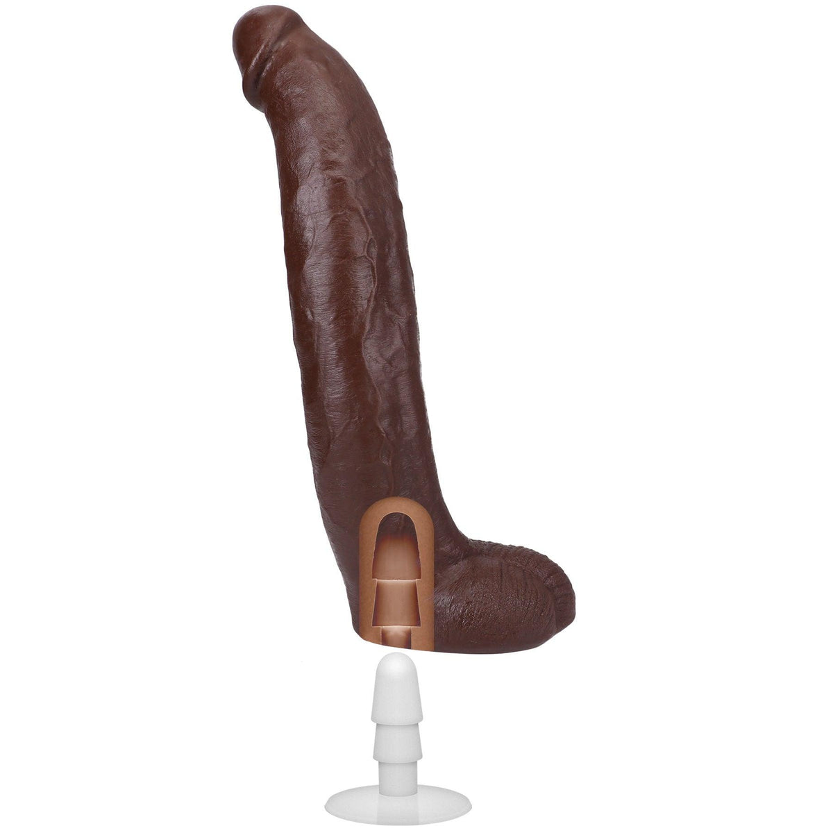 Signature Cocks - Brickzilla - 13 Inch Ultraskyn Cock With Removable Vac-U-Lock Suction Cup - Chocolate - Love It Wet