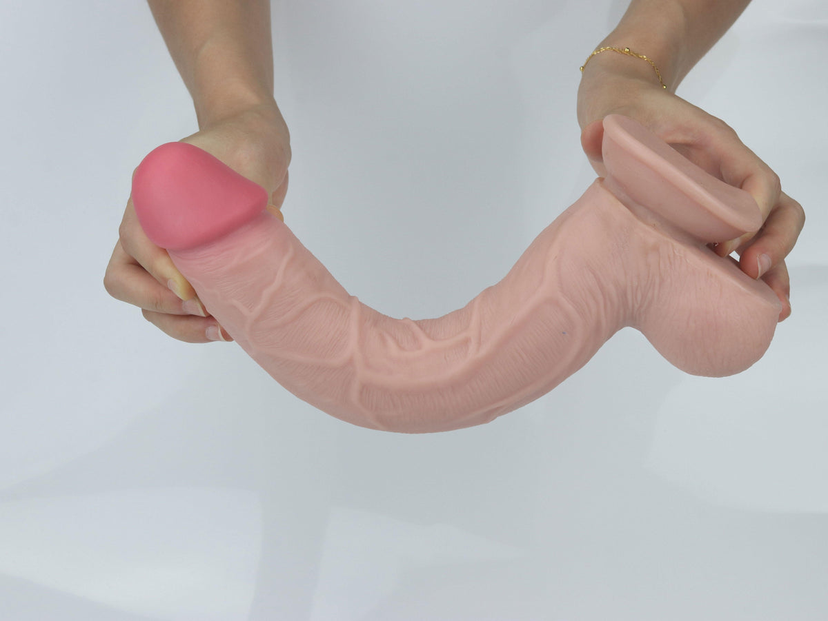 Get Lucky 11 Inch Real Skin Dildo - Tan - Love It Wet