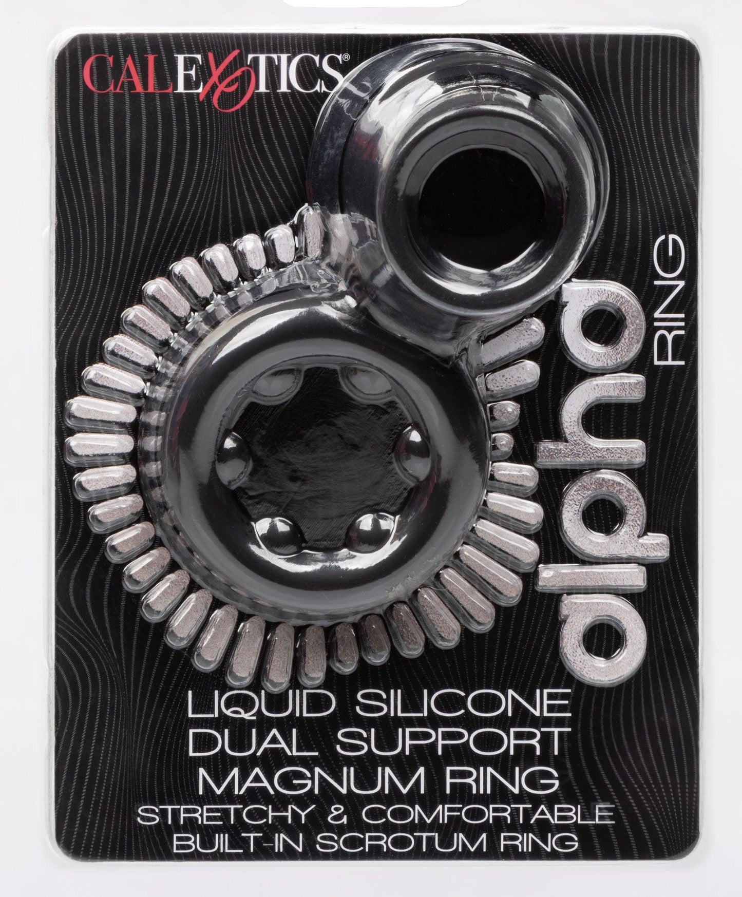 Alpha Liquid Silicone Dual Support Magnum Ring - Black - Love It Wet