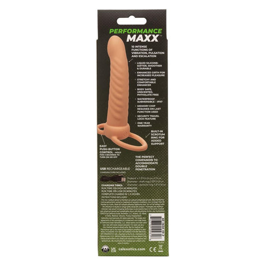 Performance Maxx Rechargeable Ribbed Dual Penetrator - Ivory - Love It Wet