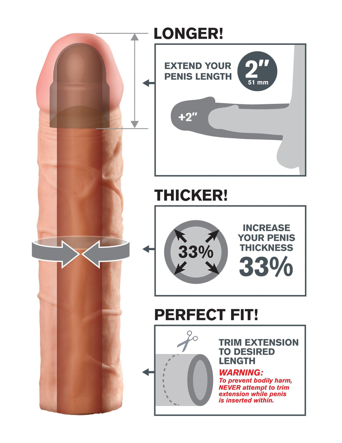 Fantasy X-Tension Perfect 2-Inch Extension - Love It Wet