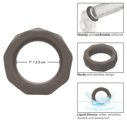 Alpha Liquid Silicone Prolong Prismatic Ring - Gray - Love It Wet