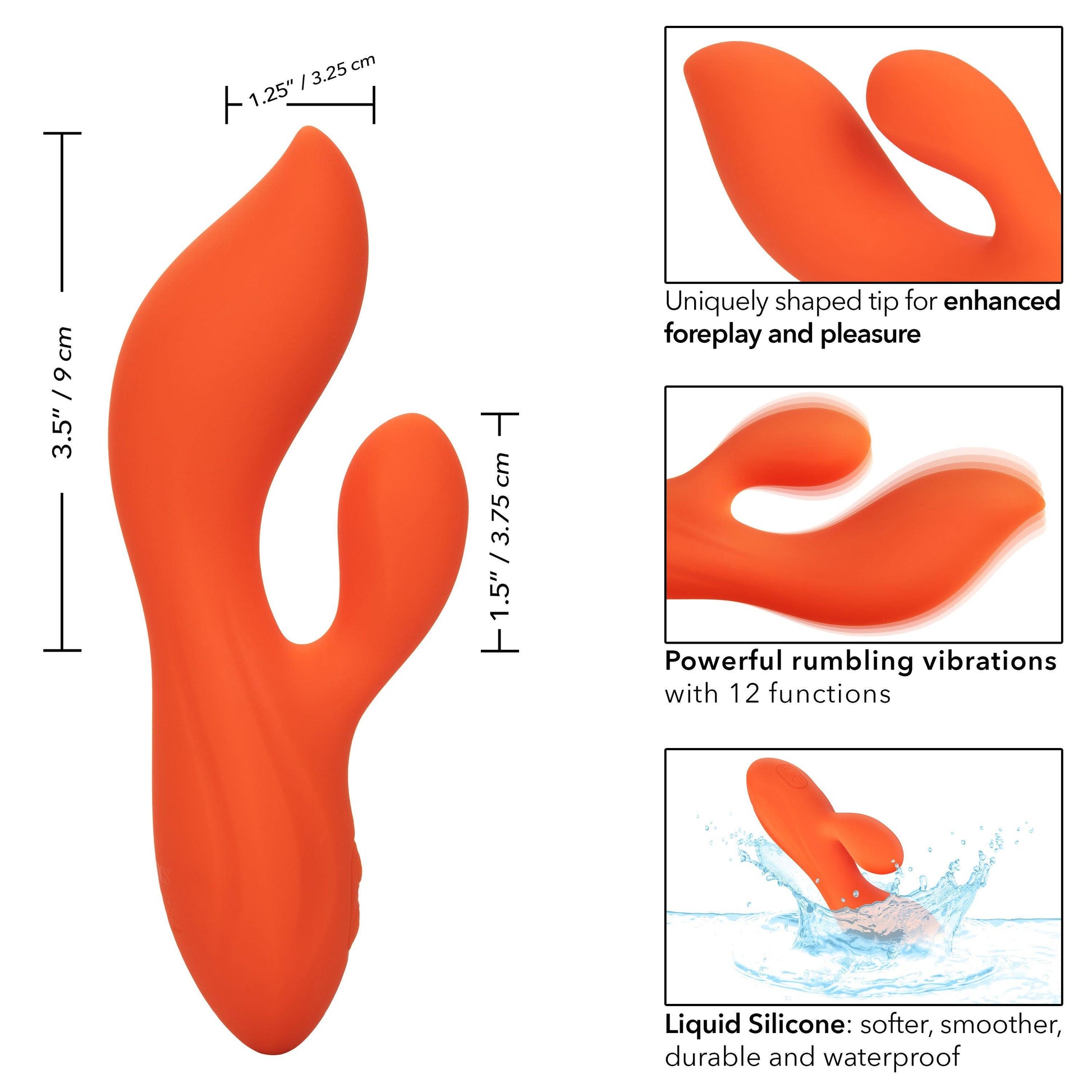 Stella Liquid Silicone Dual Teaser - Orange - Love It Wet