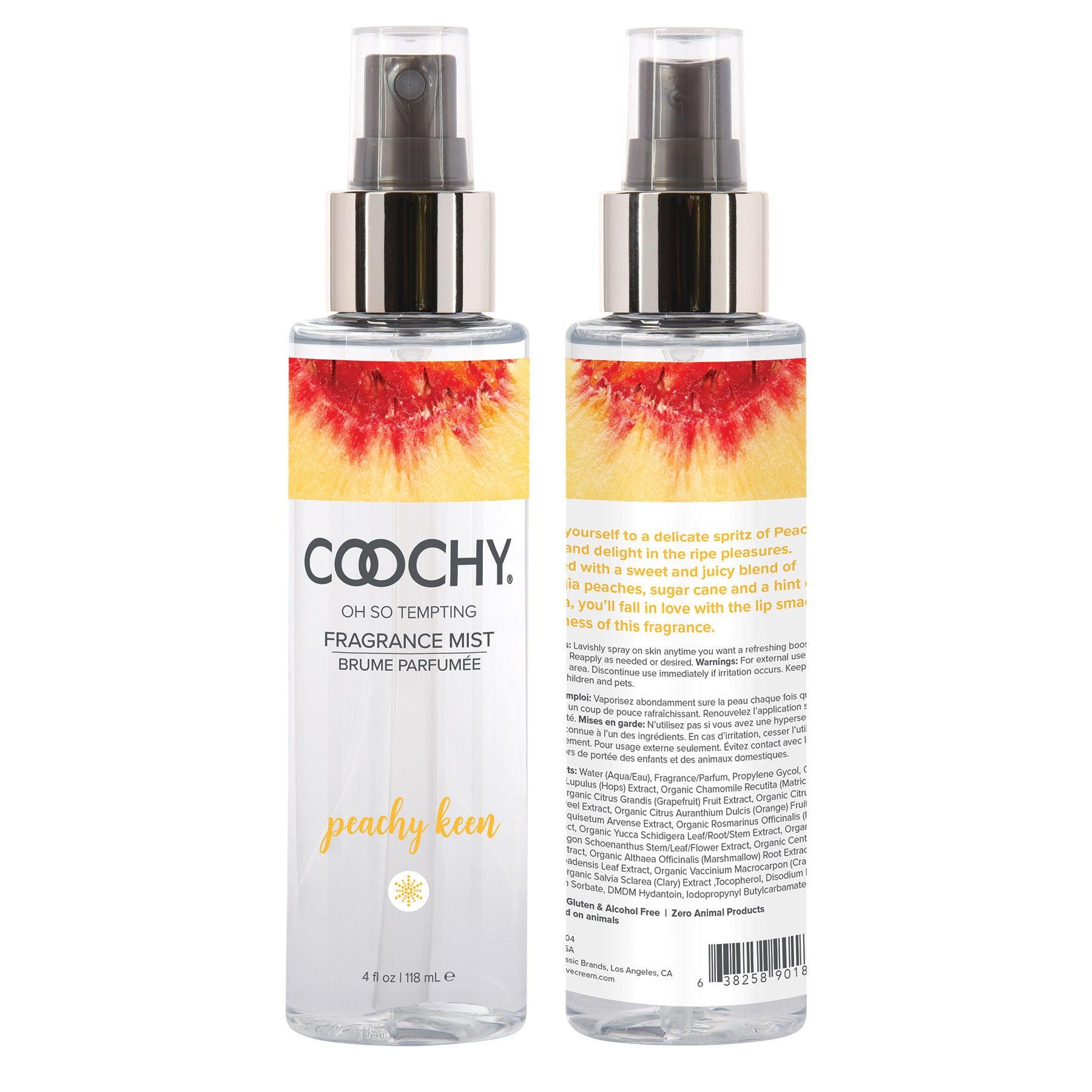 Coochy Oh So Tempting Fragrance Mist - Peachy Keen - 4 Fl. Oz. - Love It Wet