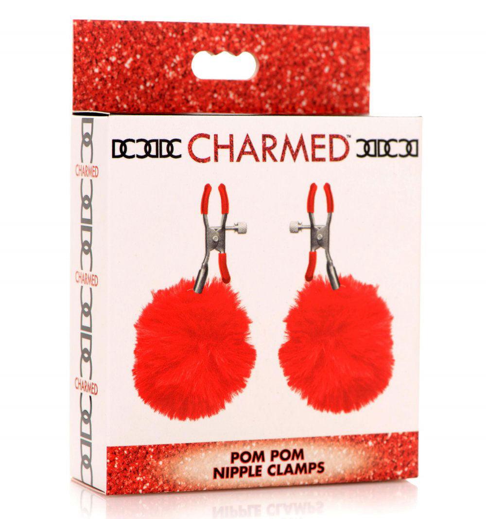 Pom Pom Nipple Clamps - Black - Love It Wet