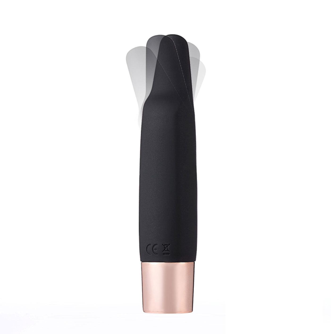 Aspen 15-Function Rechargeable Wireless Flickering Tip Vibrator - Black - Love It Wet