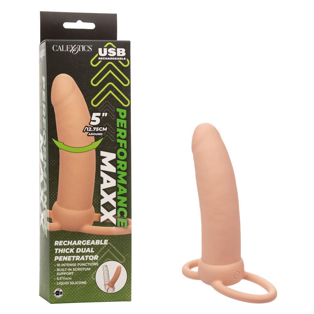 Performance Maxx Rechargeable Thick Dual Penetrator - Ivory - Love It Wet