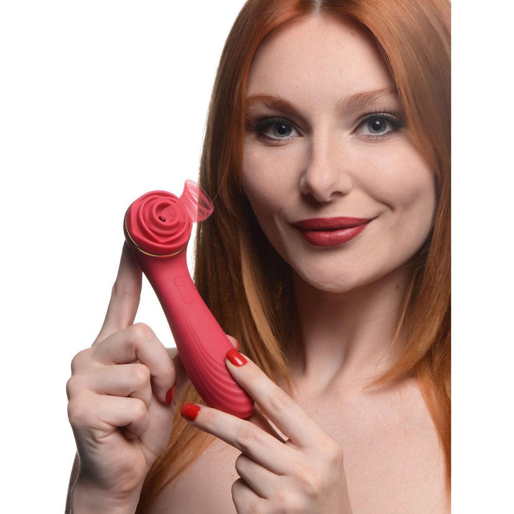 Bloomgasm Passion Petals 10x Suction Rose Vibrator - Red - Love It Wet