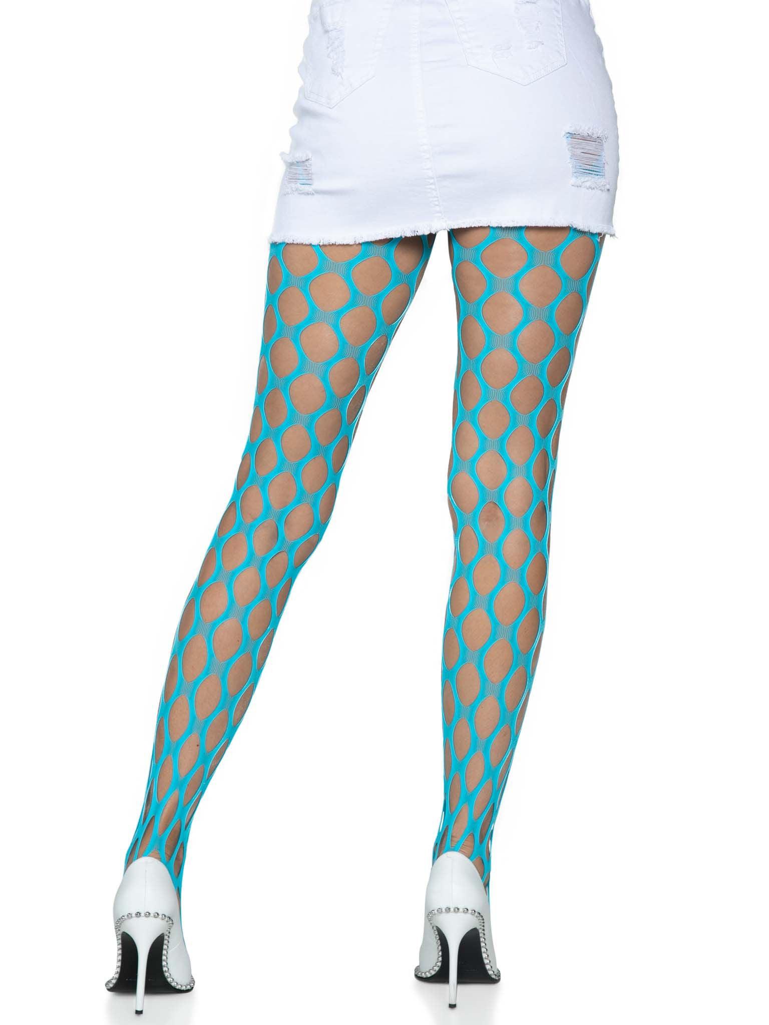 Jumbo Pothole Net Tights - Neon Blue - One Size - Love It Wet