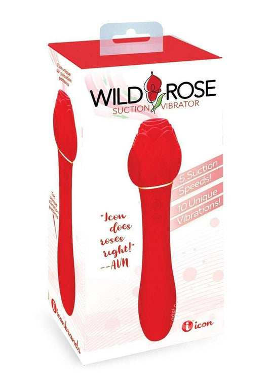 Wild Rose Suction Vibrator - Red - Love It Wet