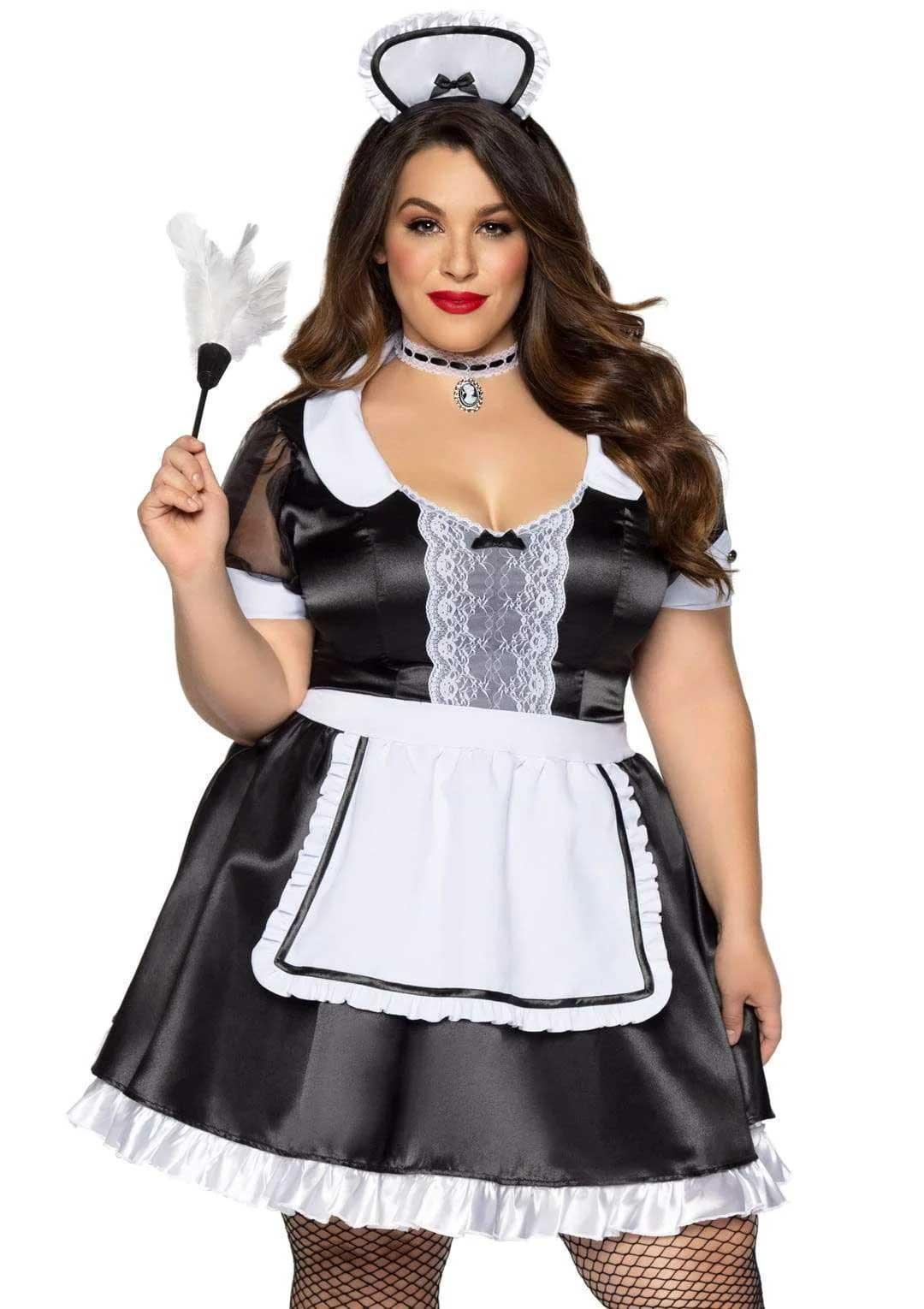 Plus Classic French Maid Costume - 3x/4x - Black / White - Love It Wet