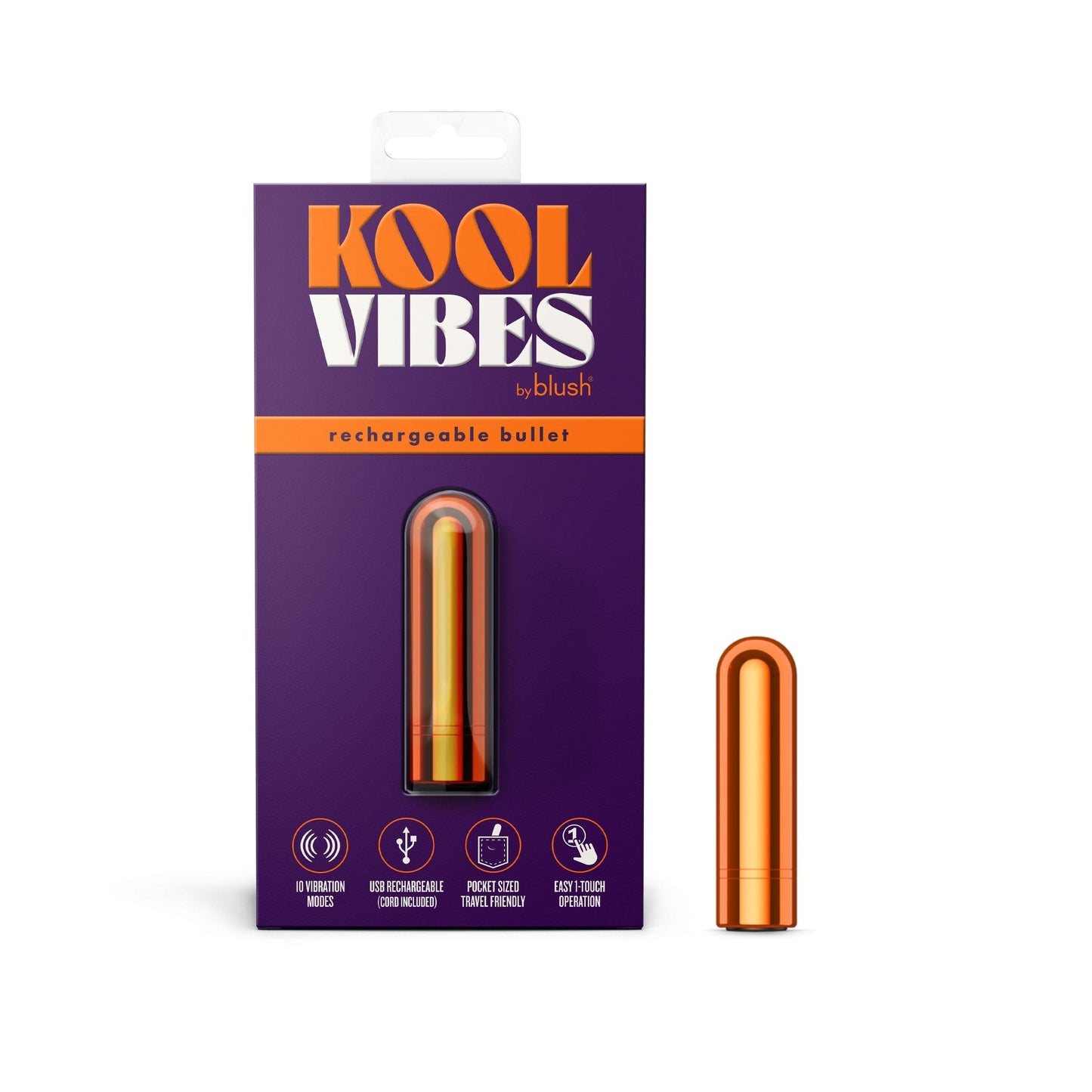 Kool Vibes - Rechargeable Mini Bullet - Tangerine - Love It Wet