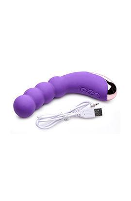 Silicone Beaded Vibrator - Violet - Love It Wet